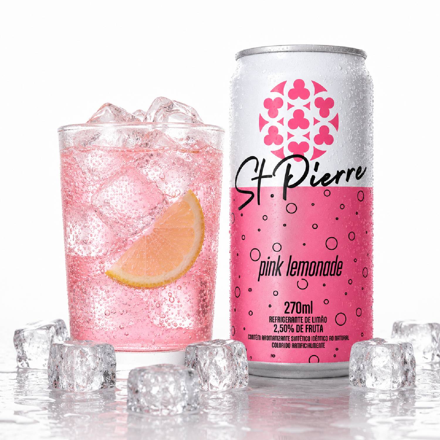 Refrigerante Pink Lemonade St PIERRE Lata 270ml foto 2