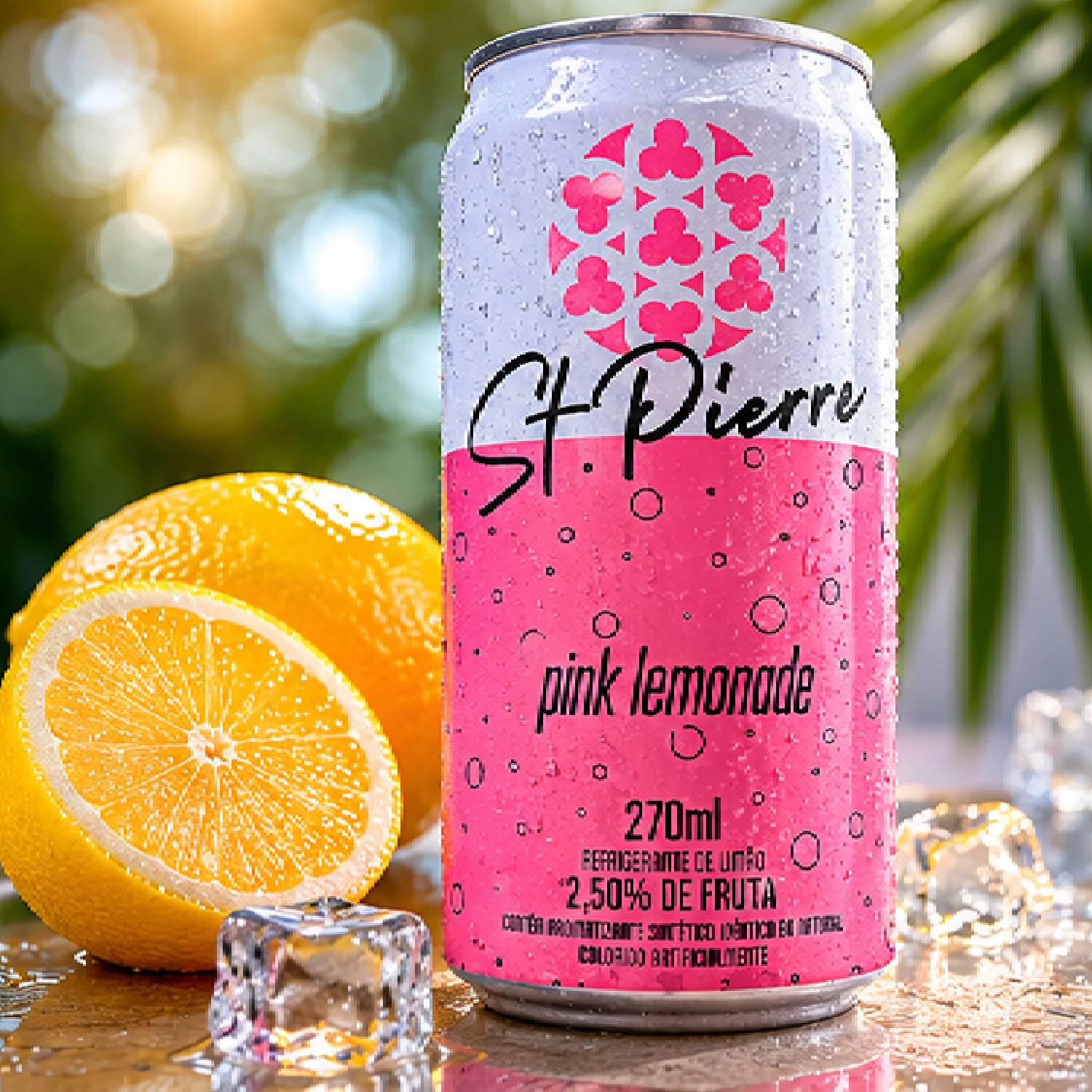 Refrigerante Pink Lemonade St PIERRE Lata 270ml foto 4