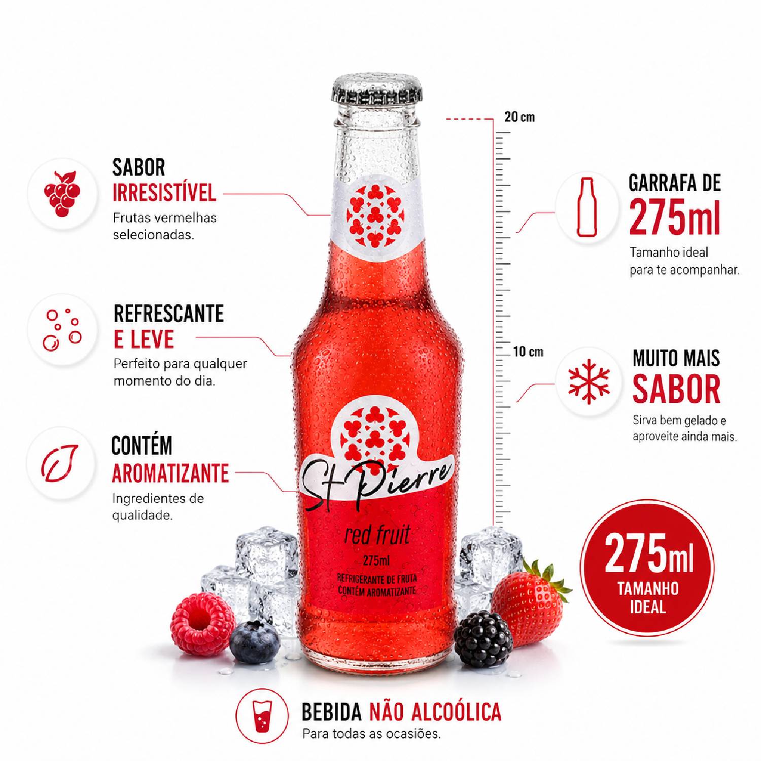 Kit 10 Refrigerante Red Mint ST PIERRE 275ml L Neck foto 7