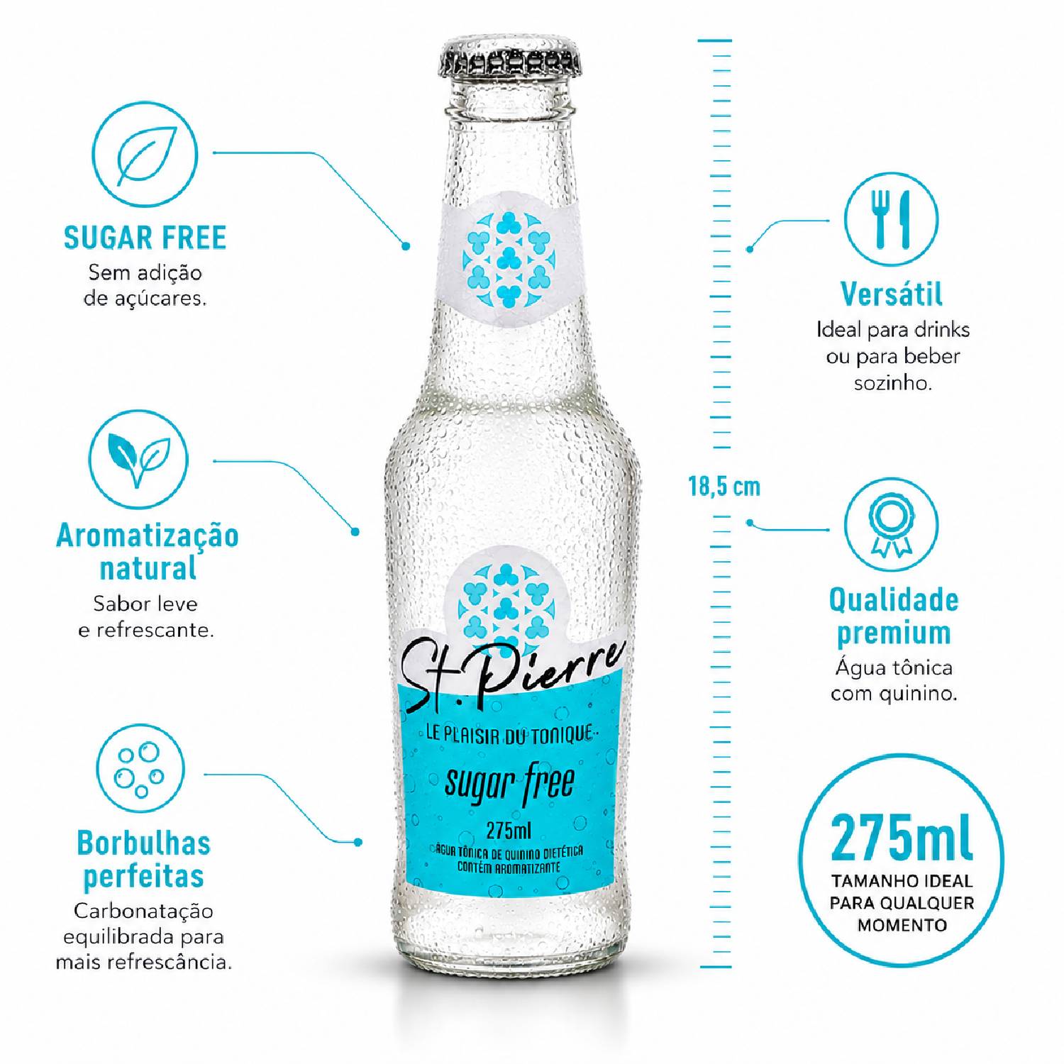 Kit 5 Água Tônica Sugar Free ST PIERRE 275ml Long Neck foto 7