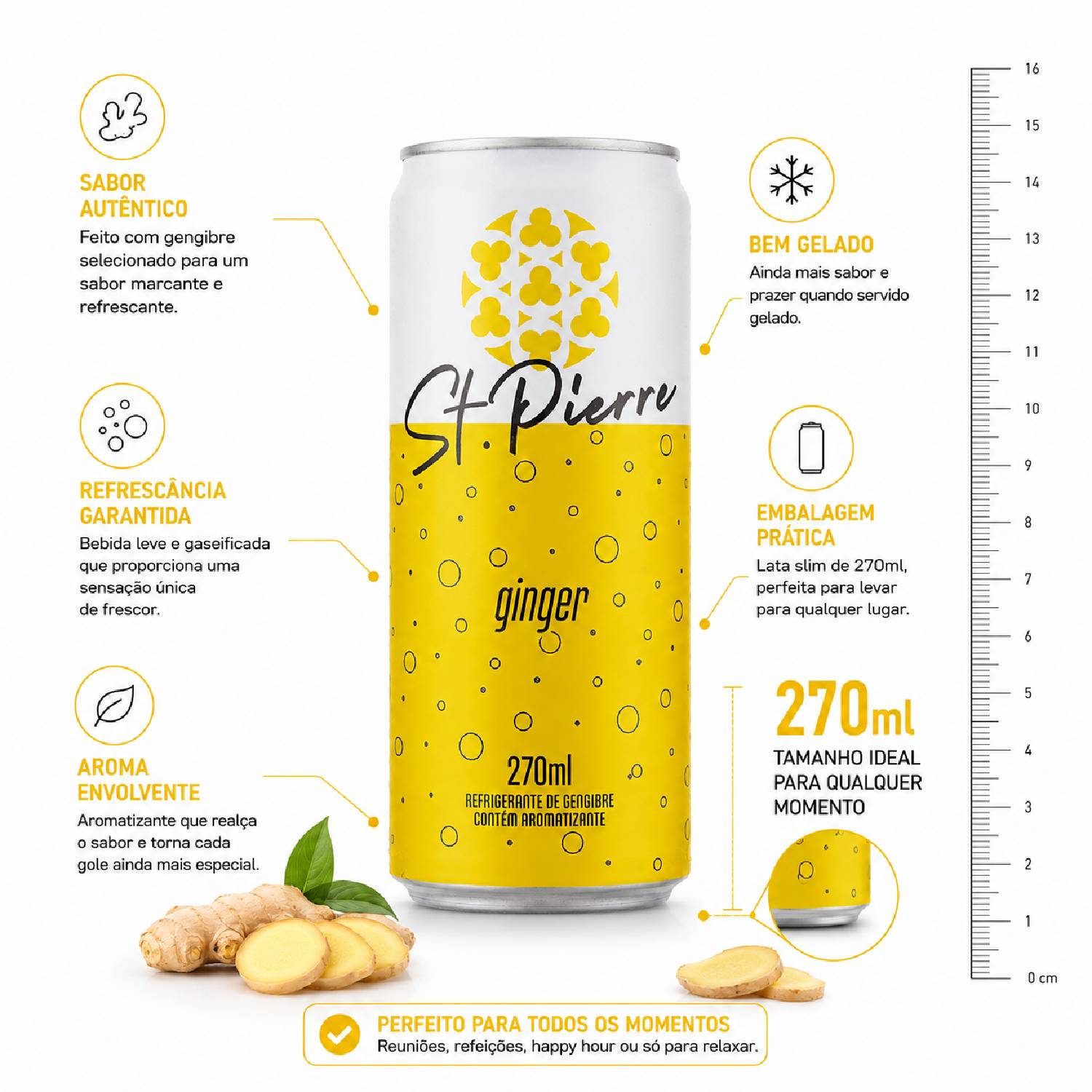 Kit 12 Refrigerante de Gengibre St Pierre Ginger 270ml Lata foto 7