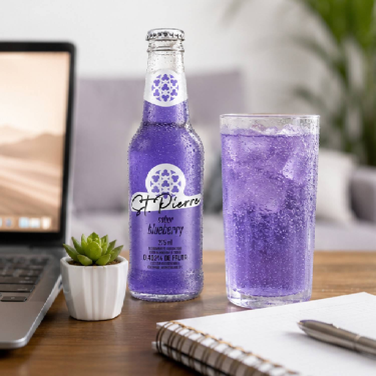 Kit 8 Refrigerante Blueberry ST PIERRE Long Neck 275ml foto 6