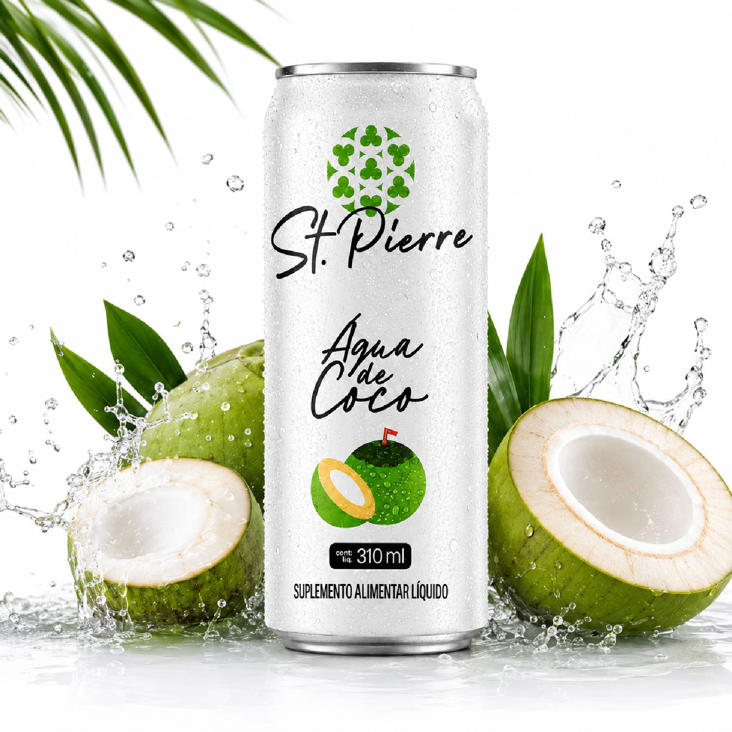 Kit 3 Bebida Zero Açucar ST PIERRE Água de Coco 310ml foto 2