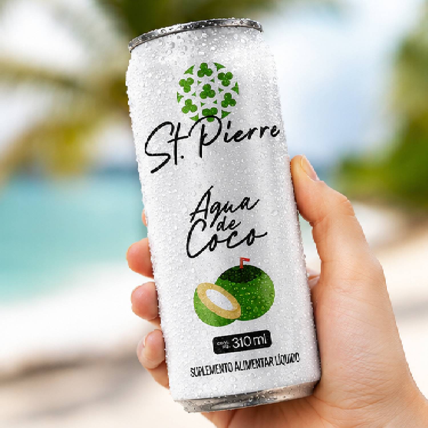 Kit 12 Bebida Zero Açucar ST PIERRE Água de Coco 310ml foto 4