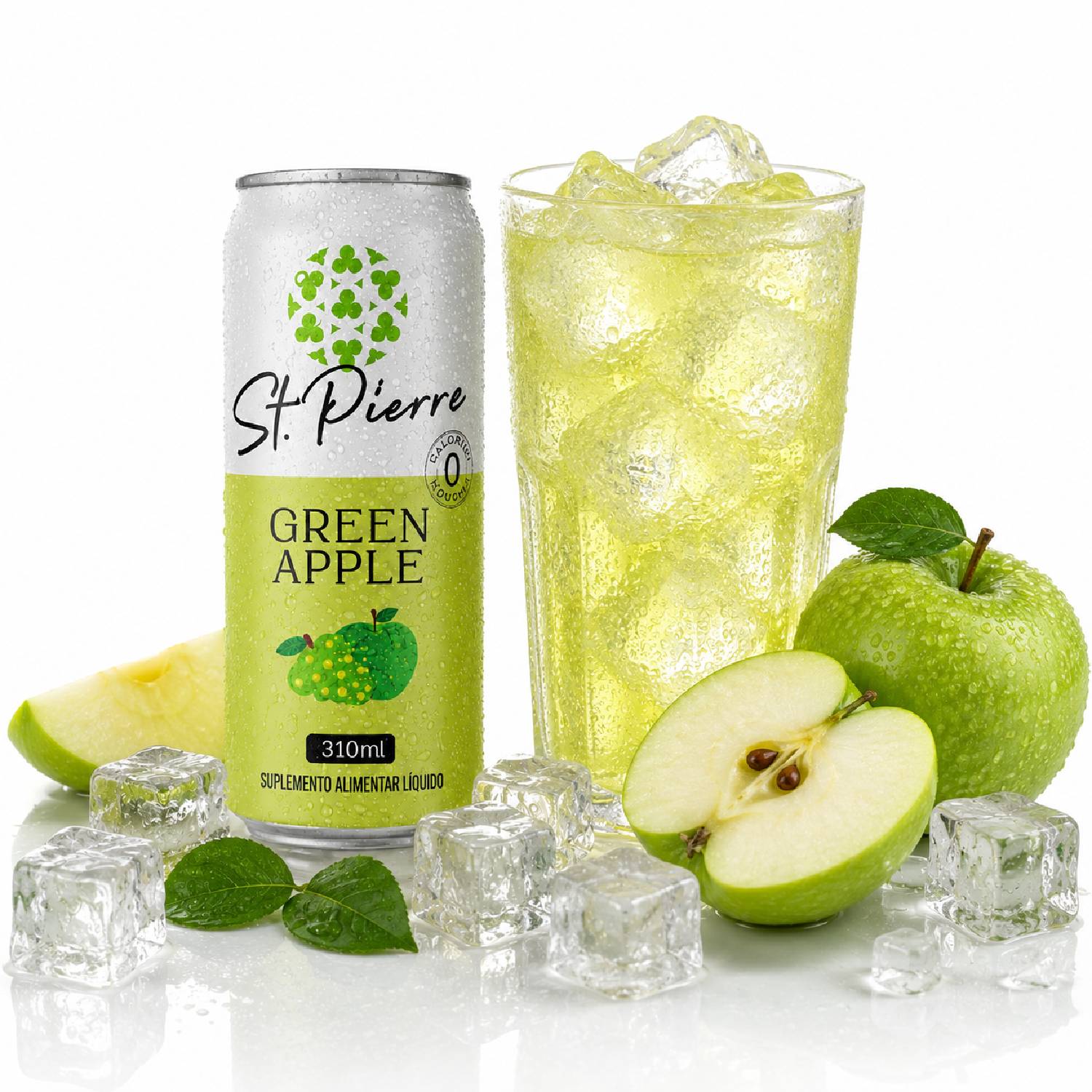 Kit 6 Bebida Zero Açucar ST PIERRE ZERO Green Apple 310ml foto 2