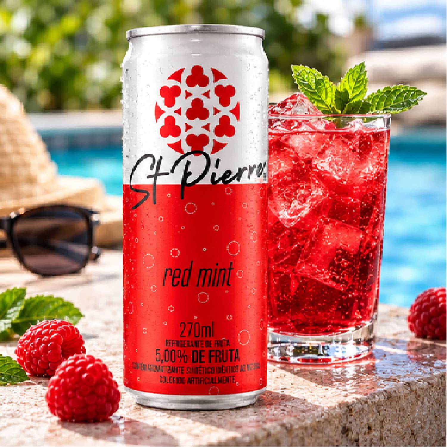kit 6 Refrigerante de Fruta ST PIERRE Red Mint 270ml foto 2