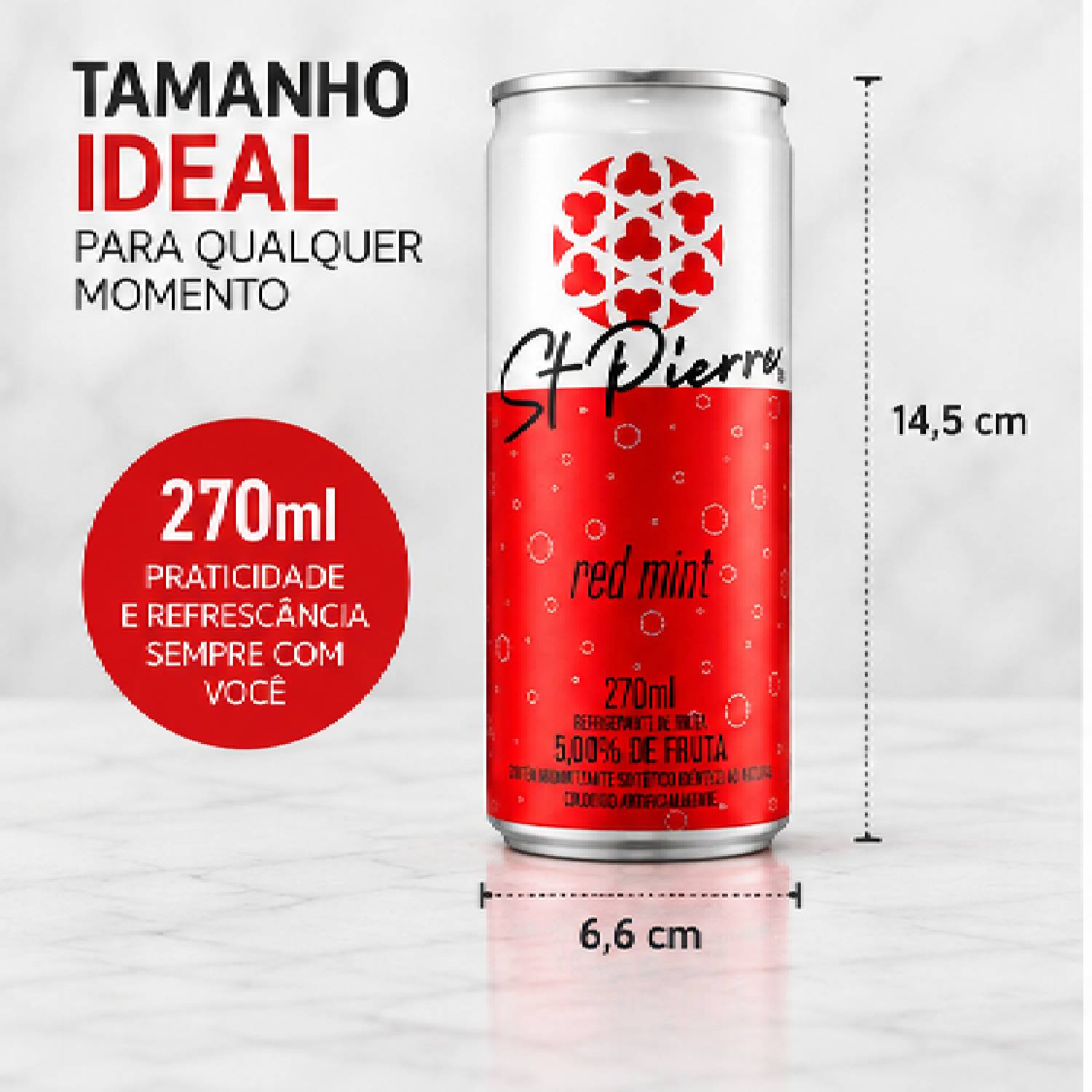 kit 6 Refrigerante de Fruta ST PIERRE Red Mint 270ml foto 9