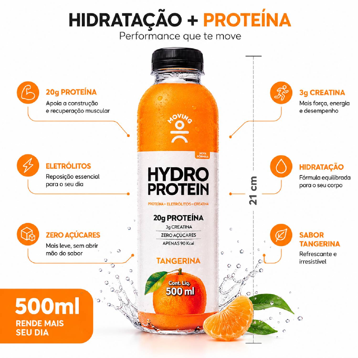 Kit Misto Moving HydroProtein 26g  Tangerina + 6 Limão 500ml foto 9