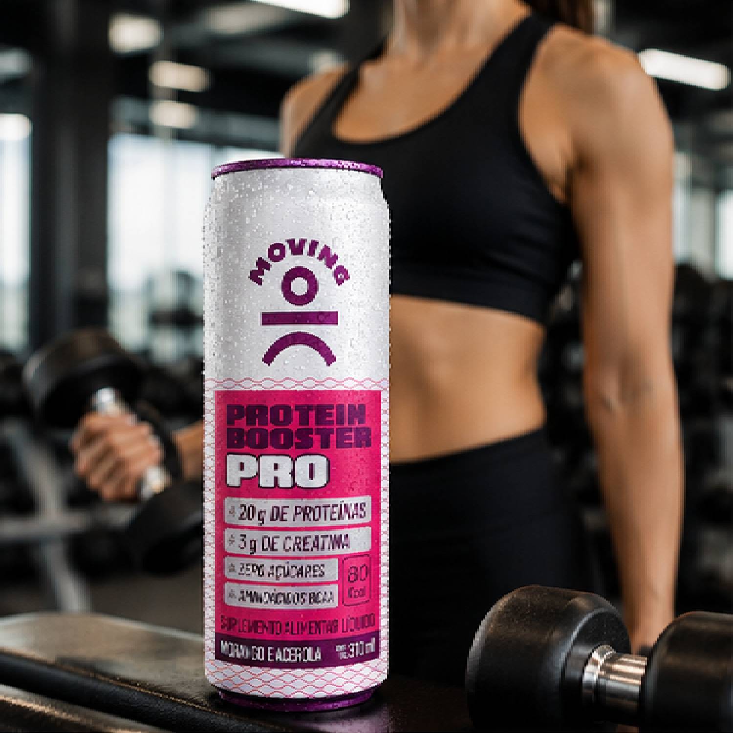 Kit 5 Bebida Protein Booster MOVING Morango e Acerola 310ml foto 4