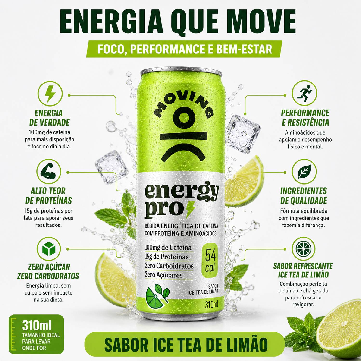 Kit Misto 6 Protein MOVING Ice Tea 3 Pêssego + 3 Limão 310ml foto 7