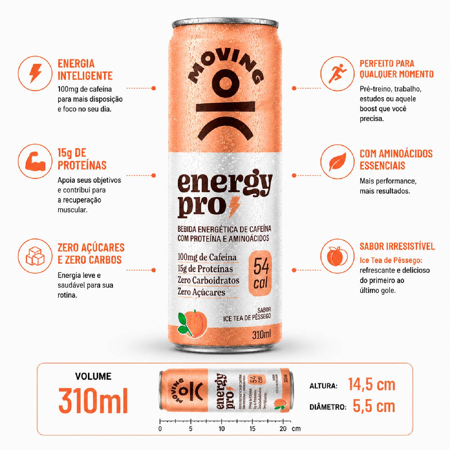 Kit Misto 12 Protein MOVING IceTea 6 Pêssego + 6 Limão 310ml foto 8