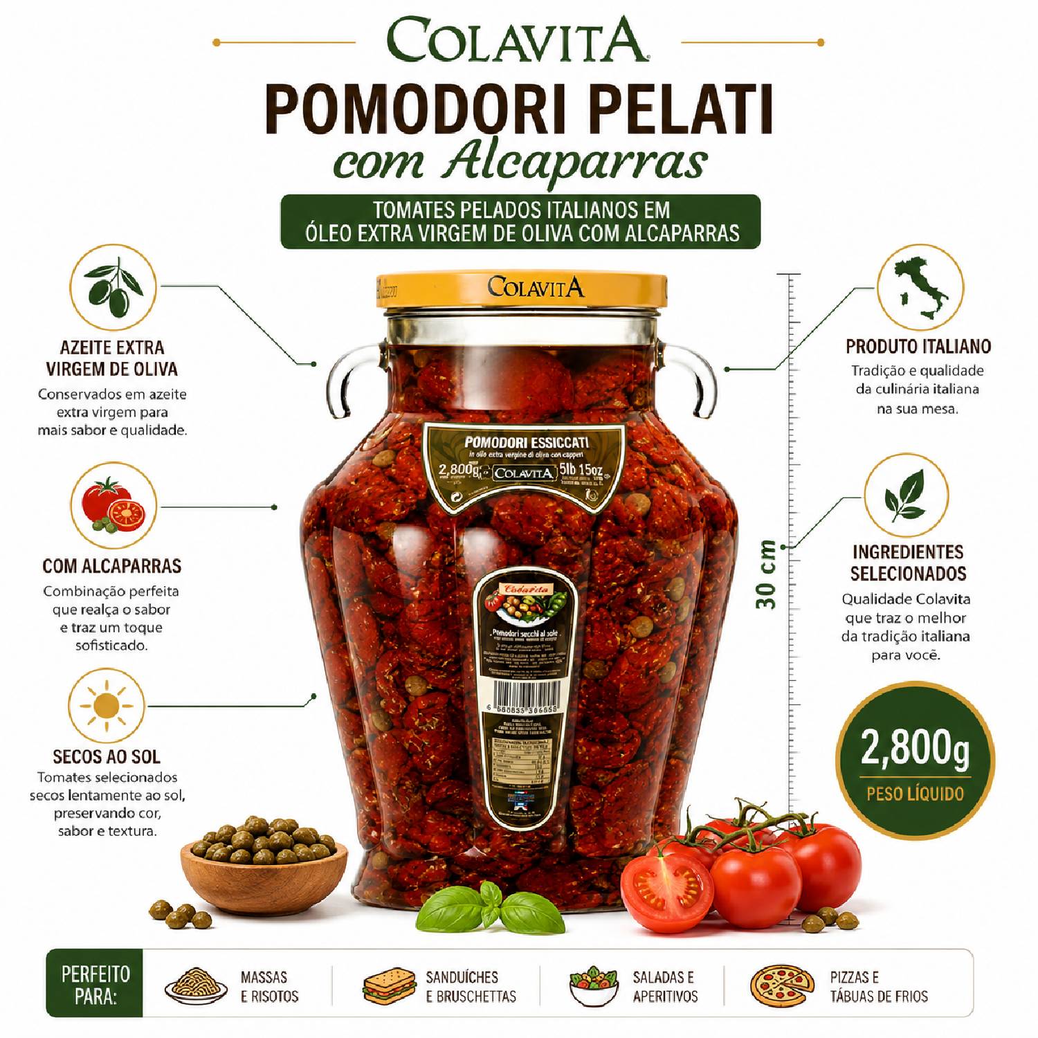 Tomate Seco c/ Alcaparras COLAVITA 2800g foto 6