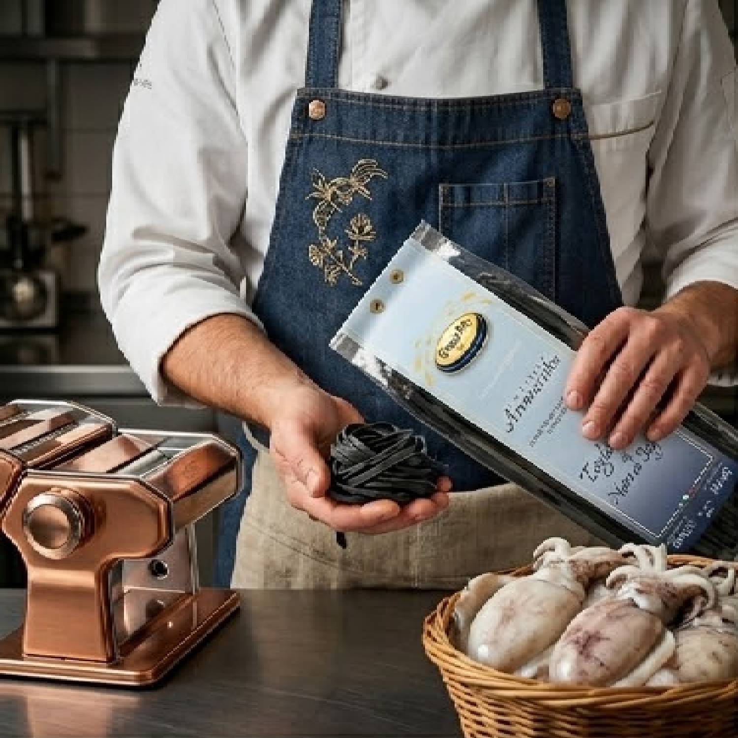 Massa Premium Tagliatelle Nero di Sepia CAMP'ORO 500g foto 2