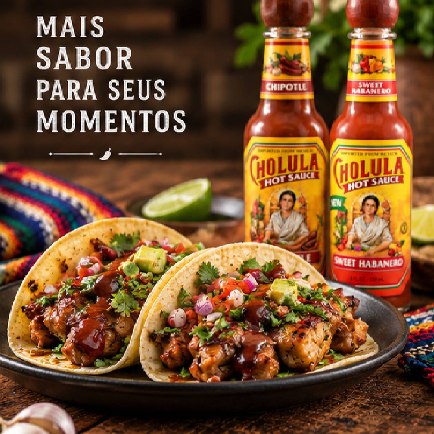 Kit Misto 2 Molho Pimenta Habanero e Chipotle CHOLULA 150ml foto 6