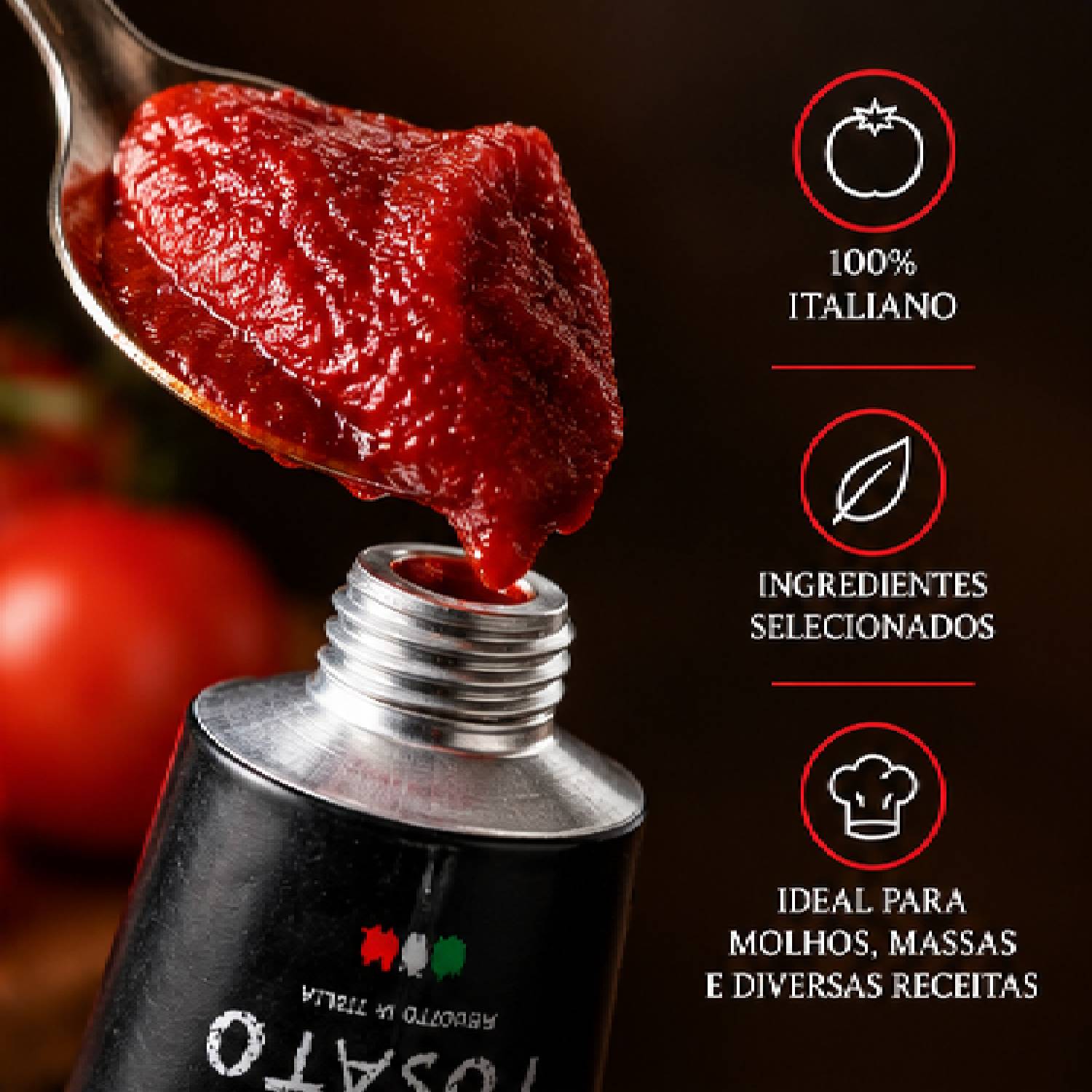 Kit 3 Pasta de Tomate Italiana Duplo Coppola 135g foto 2