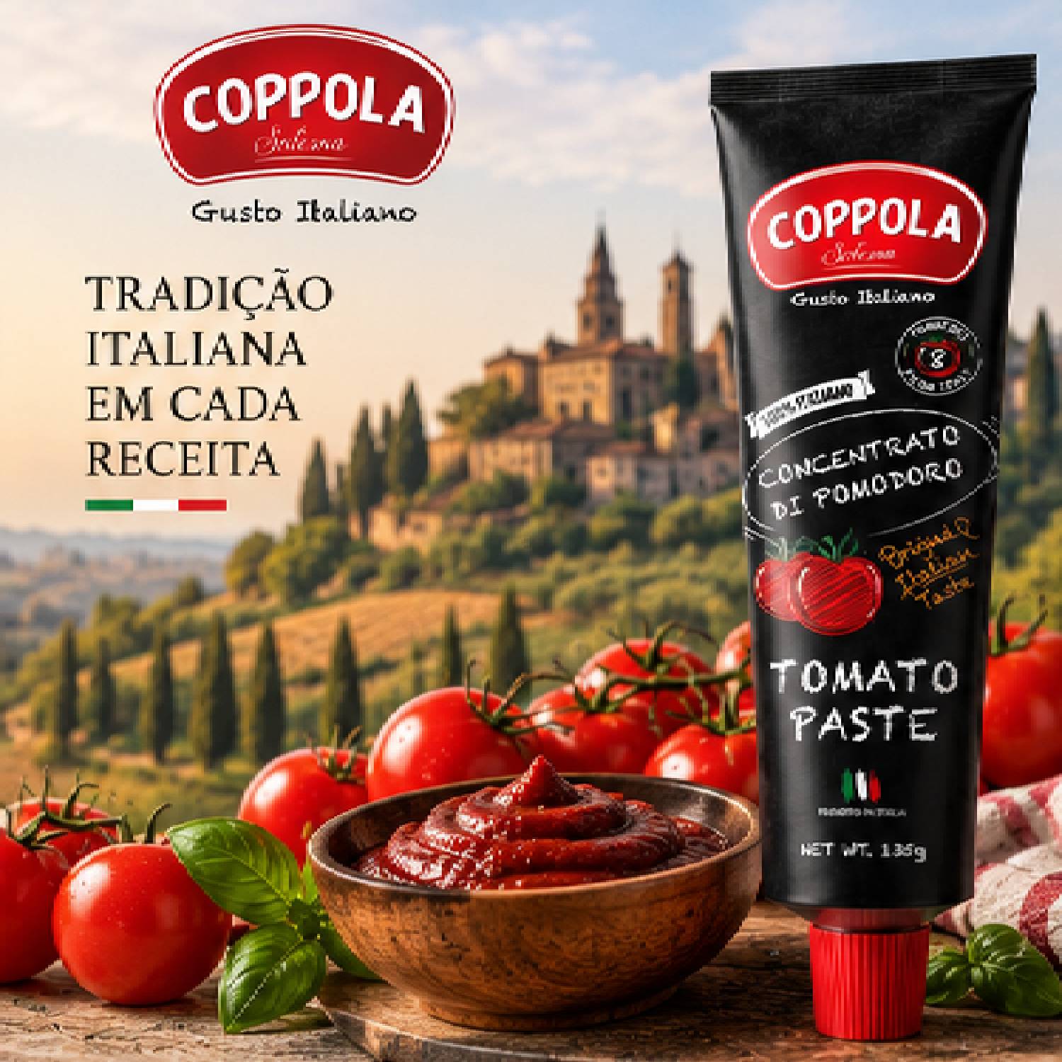 Kit 6 Pasta de Tomate Italiana Duplo Coppola 135g foto 6