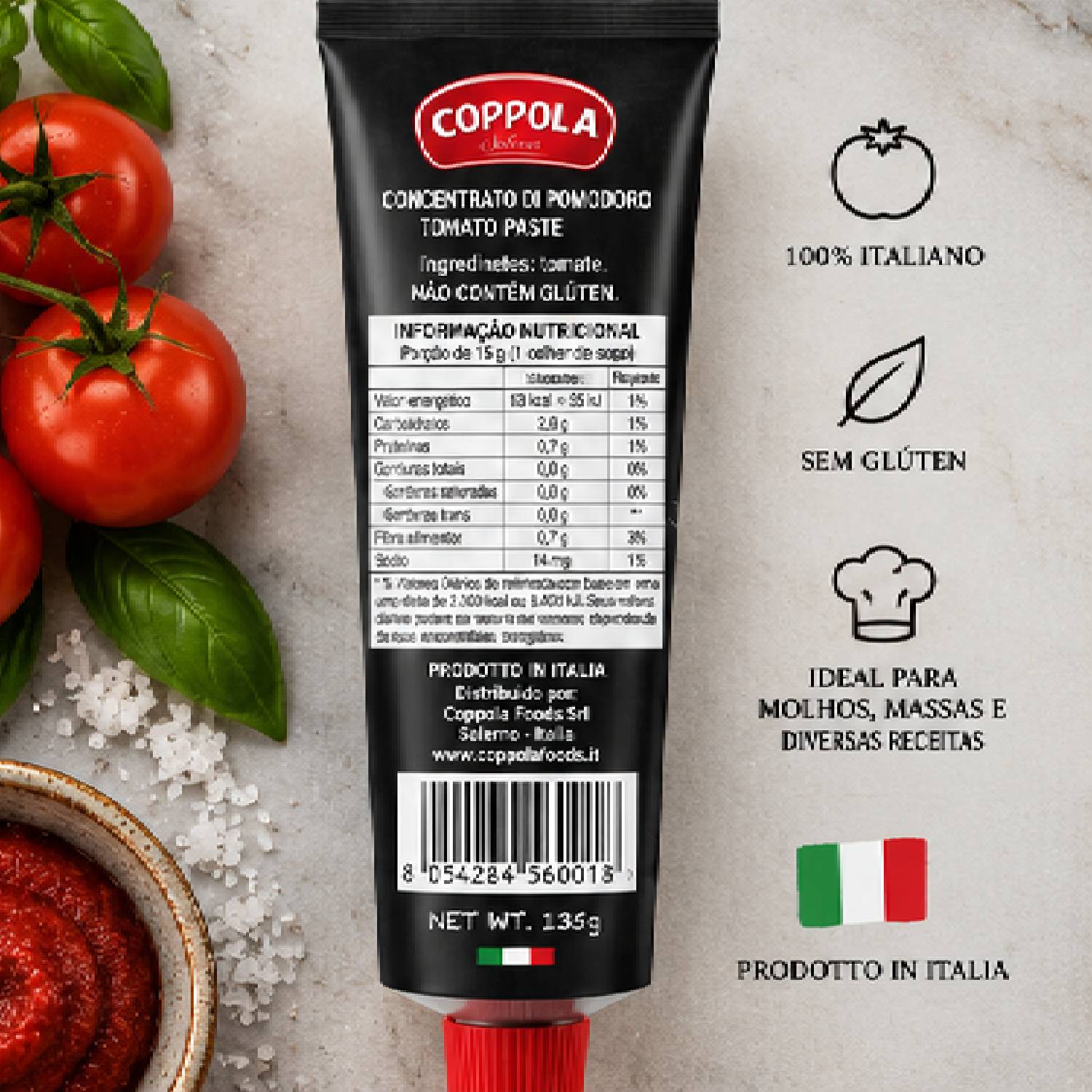 Kit 6 Pasta de Tomate Italiana Duplo Coppola 135g foto 8