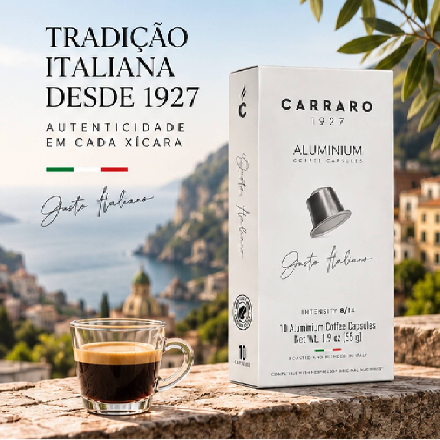 Café Cápsula Carraro Alumínio Intensidade 8/14 10un 55g foto 2