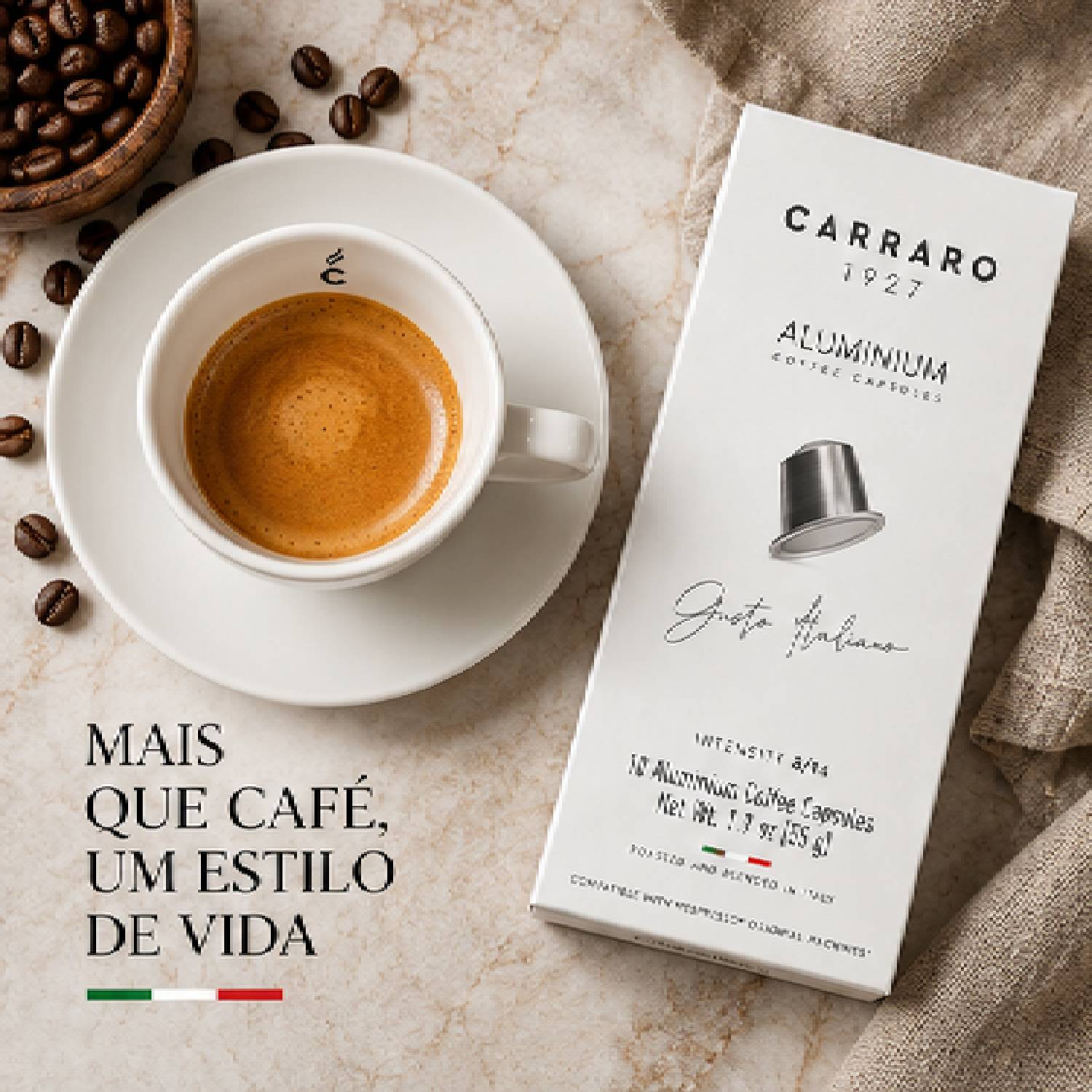 Café Cápsula Carraro Alumínio Intensidade 8/14 10un 55g foto 3