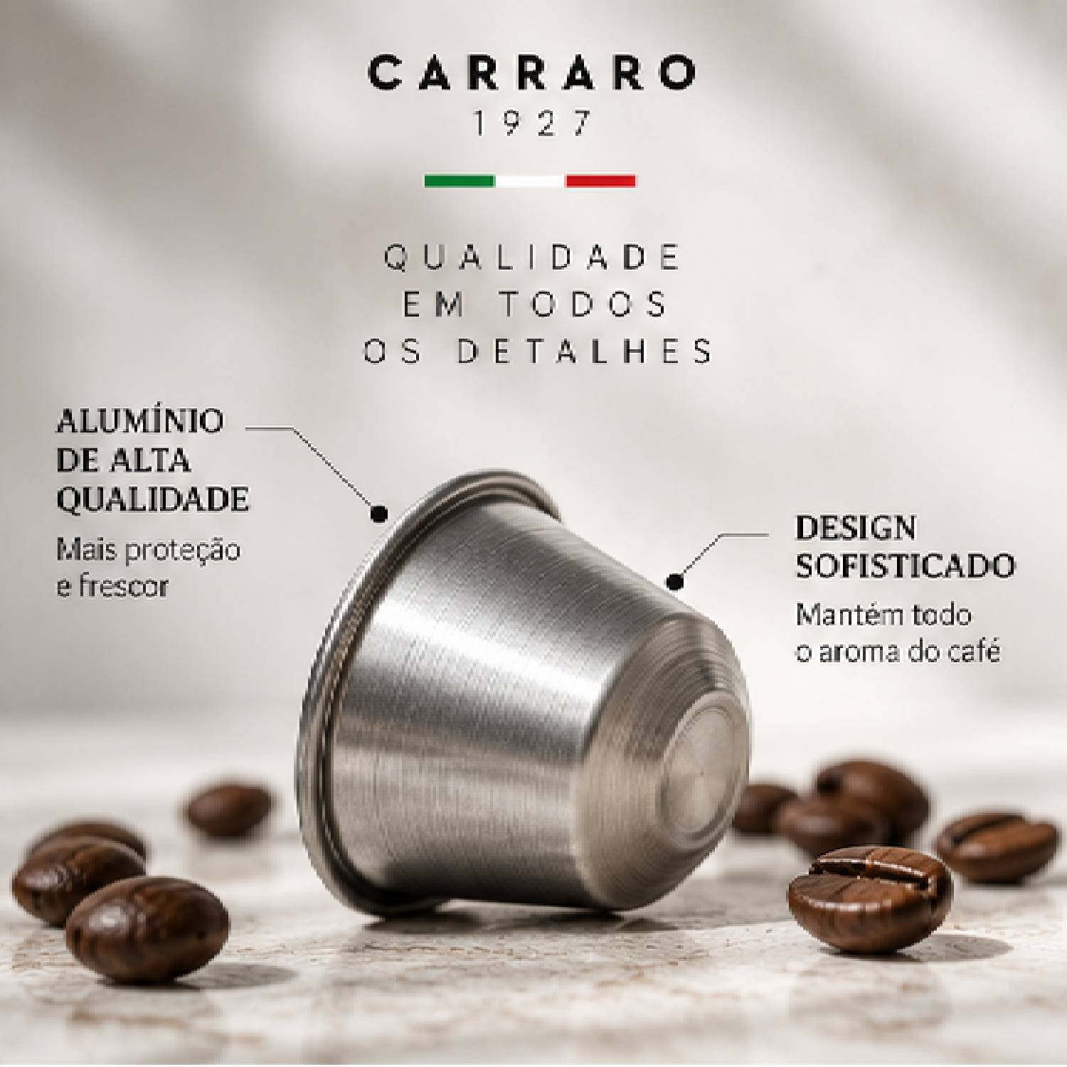 Café Cápsula Carraro Alumínio Intensidade 8/14 10un 55g foto 6
