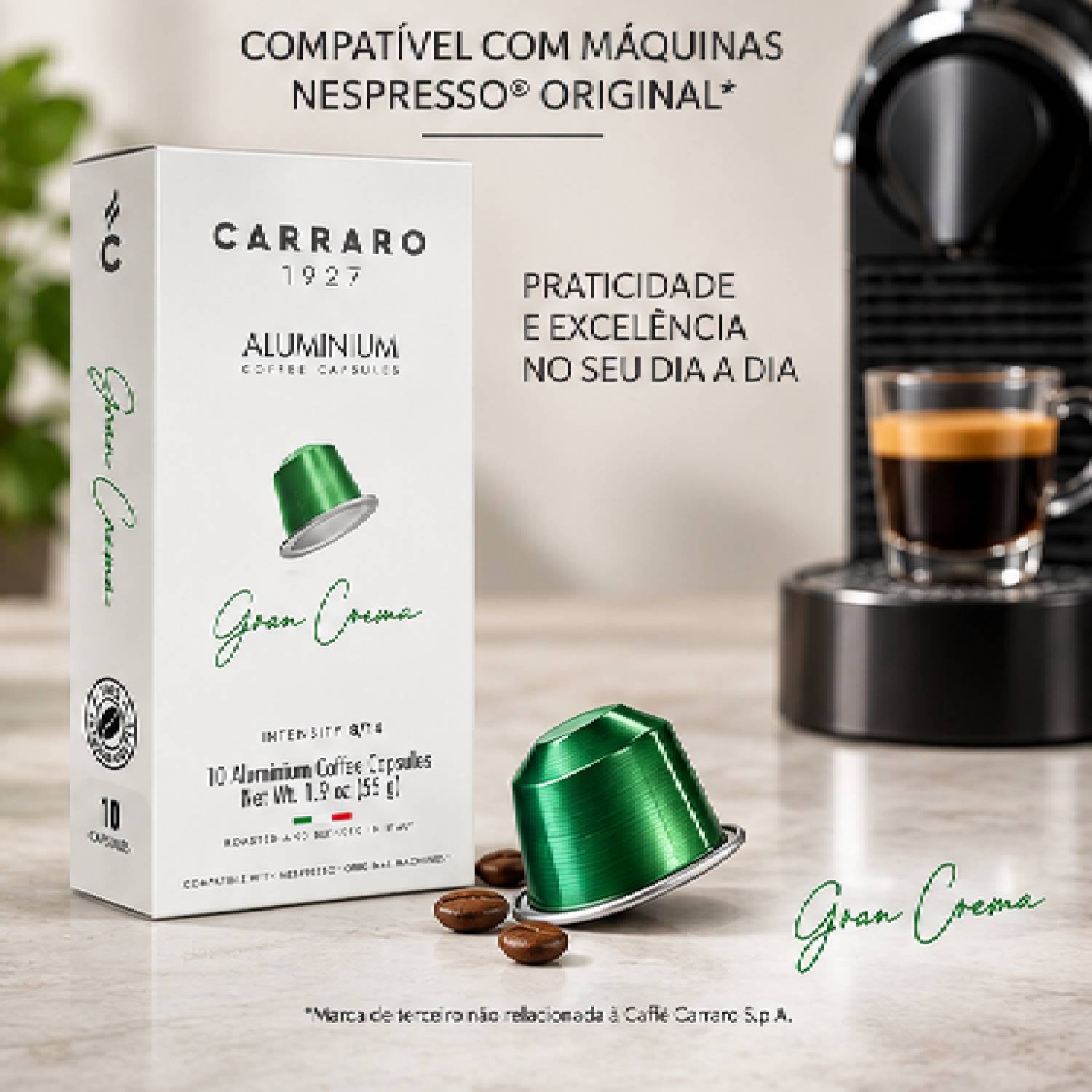 Café Cápsula Carraro Gran Crema Intensidade 9/14 10un 55g foto 3