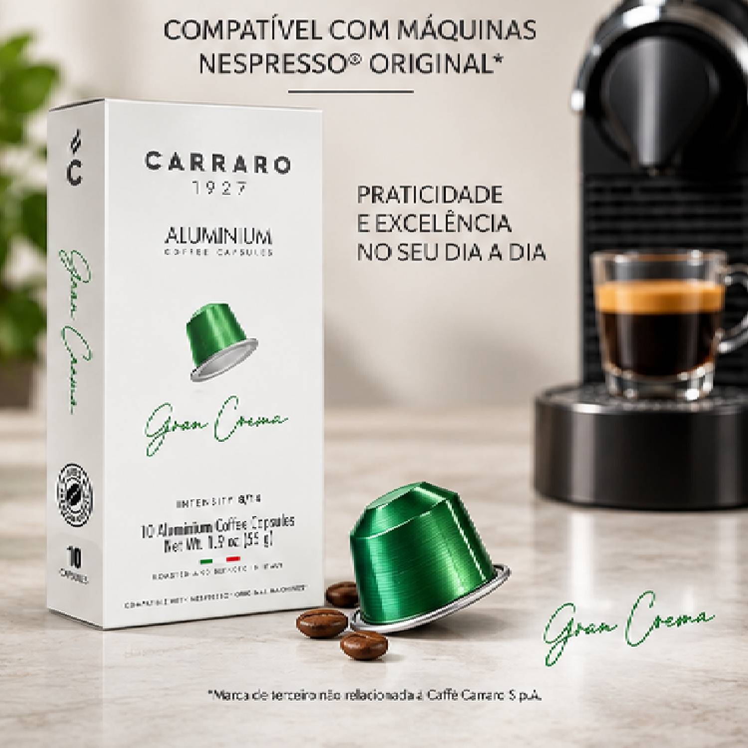 Café Cápsula Carraro Gran Crema Intensidade 9/14 10un 55g foto 6