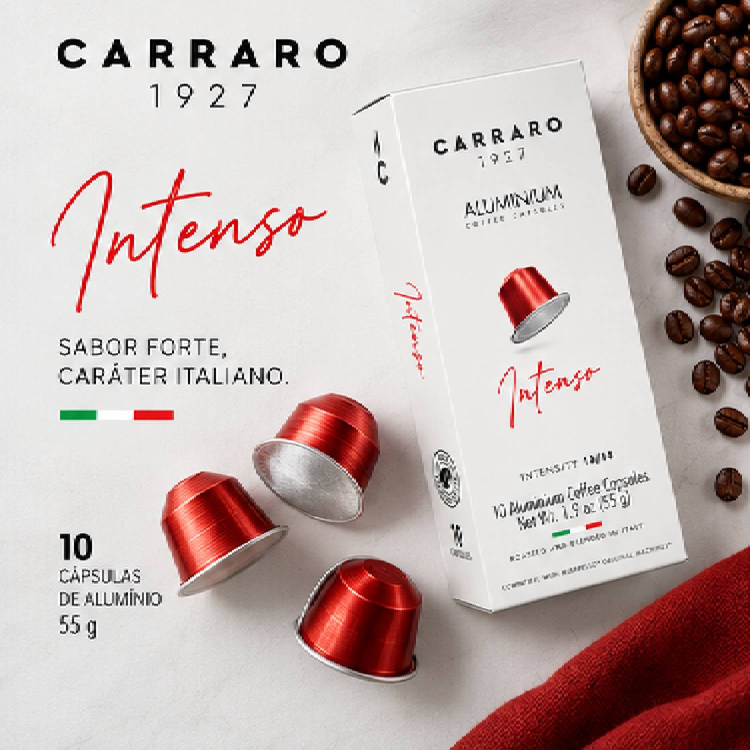 Café Cápsula Carraro Intenso Intensidade 10/14 10un 55g foto 2