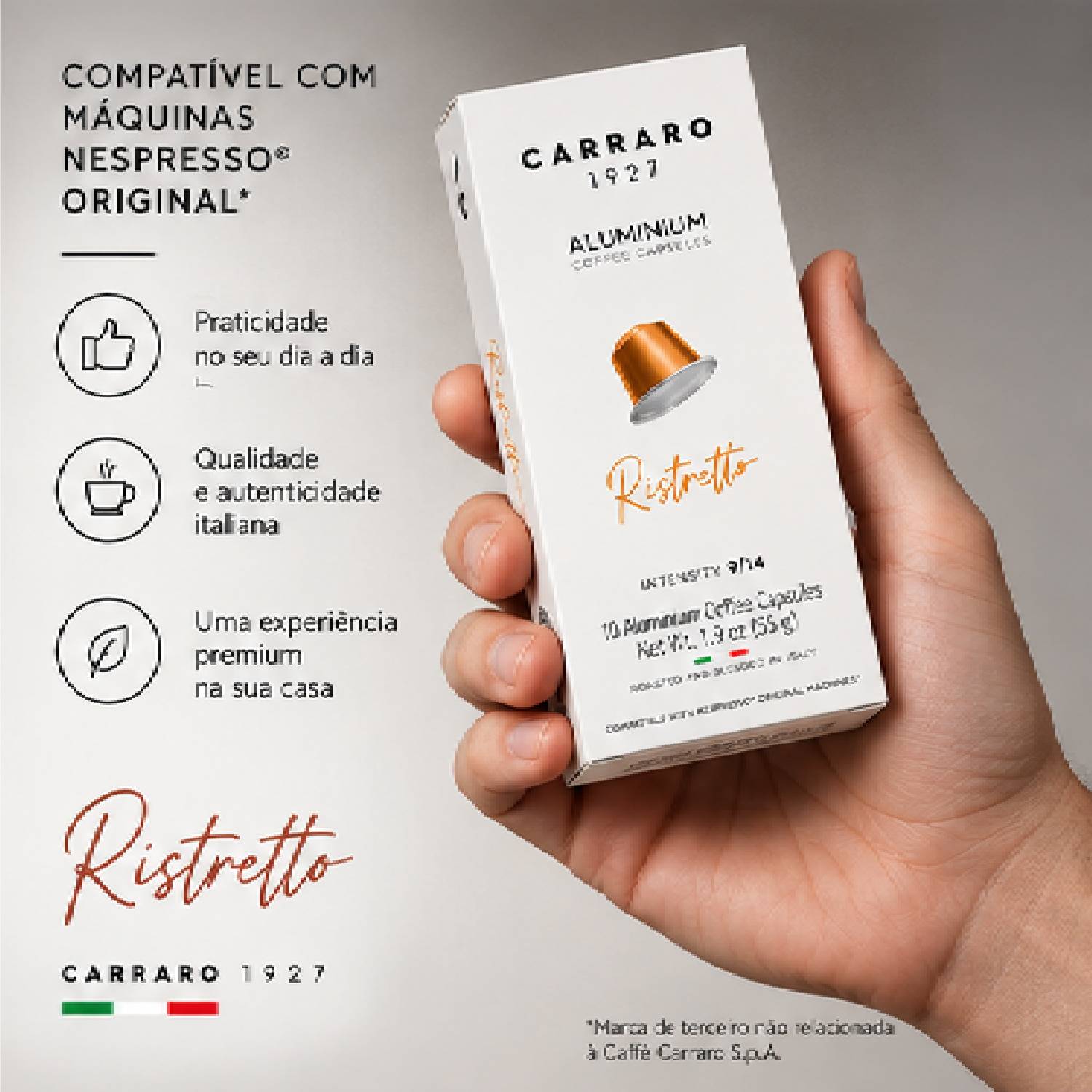 Café Cápsula Carraro Ristretto Intensidade 9/14 10un 55g foto 6