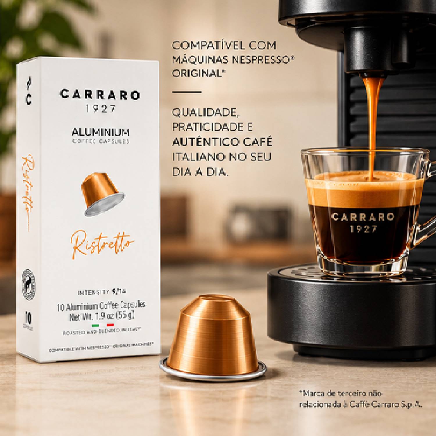 Café Cápsula Carraro Ristretto Intensidade 9/14 10un 55g foto 7