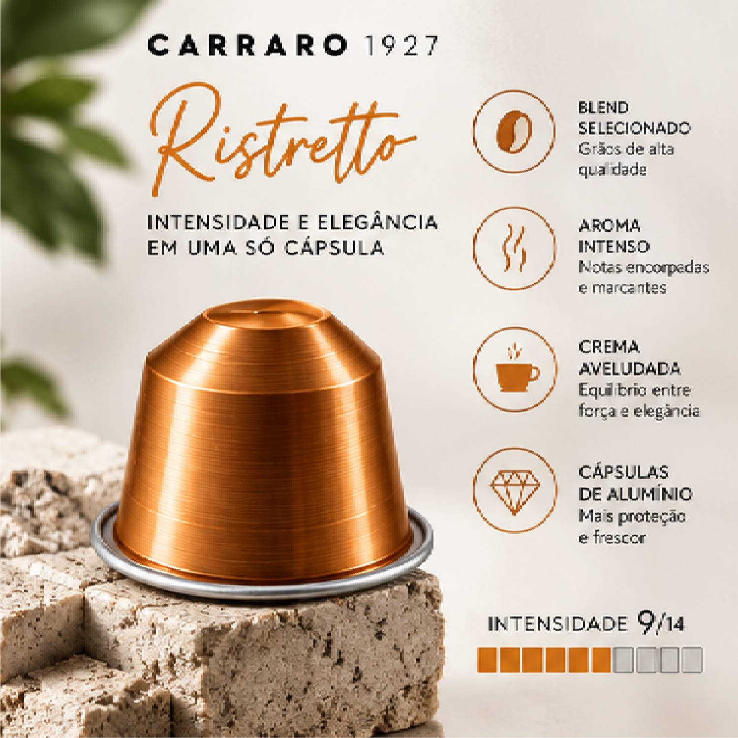 Café Cápsula Carraro Ristretto Intensidade 9/14 10un 55g foto 8