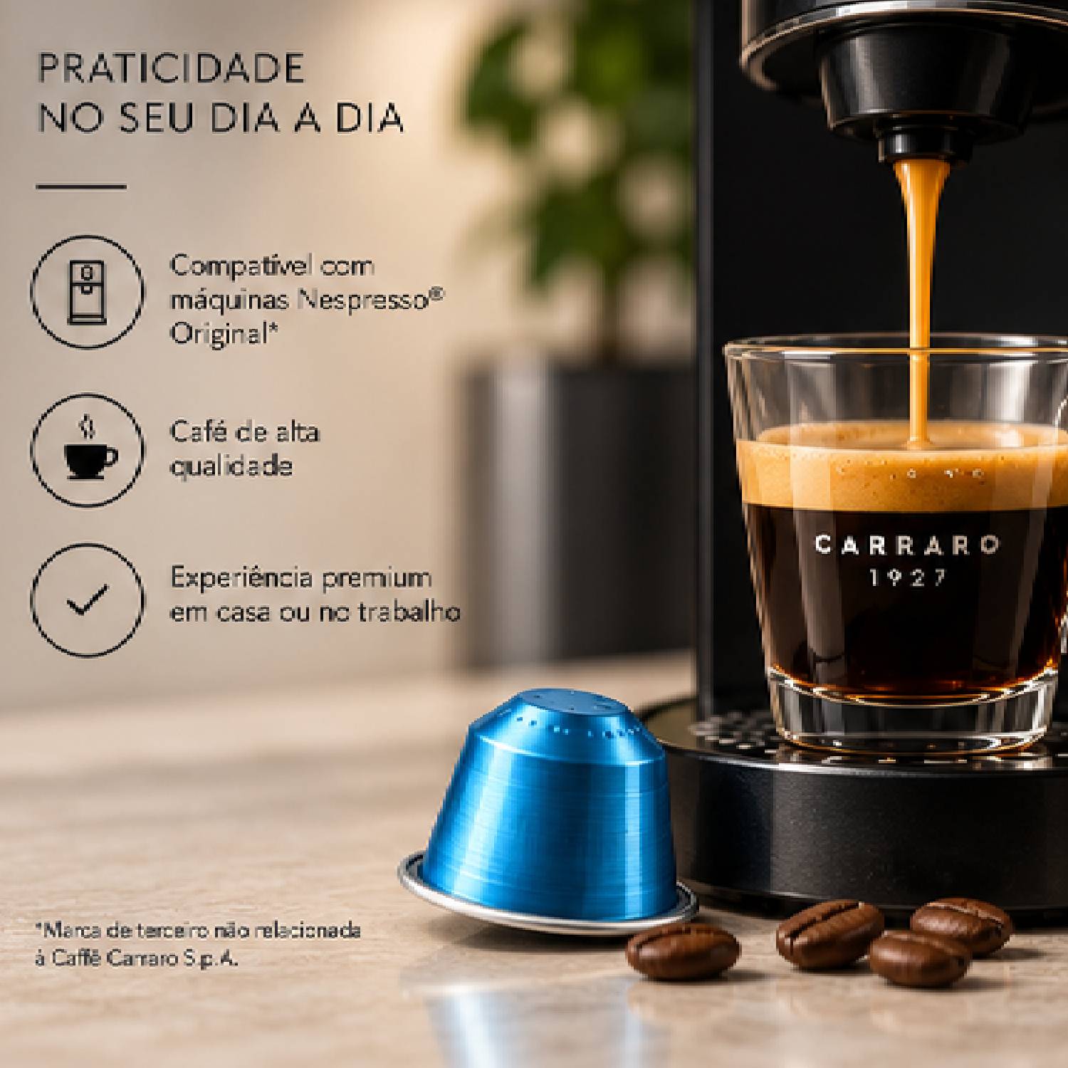 Café Cápsula Carraro Descafeinado Intensidade 7/14 10un 55g foto 2