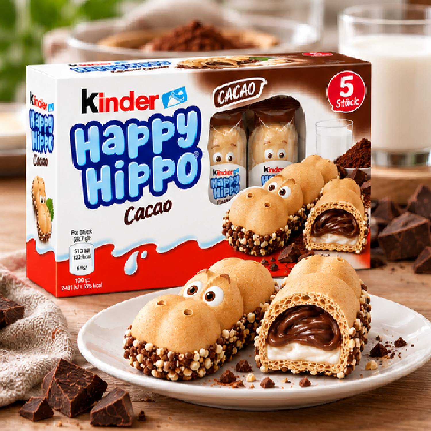 Wafer Kinder Happy Hippo Cacau Recheado 103,5g foto 8