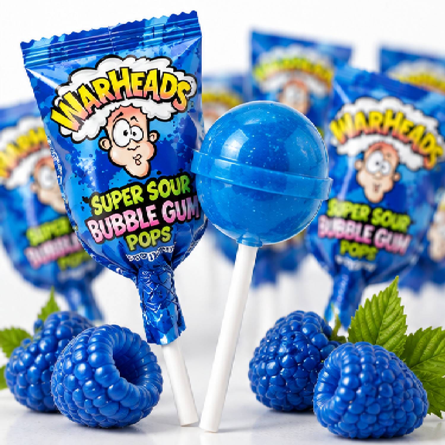 Pirulito Warheads Super Sour Blue Raspberry 105g foto 5