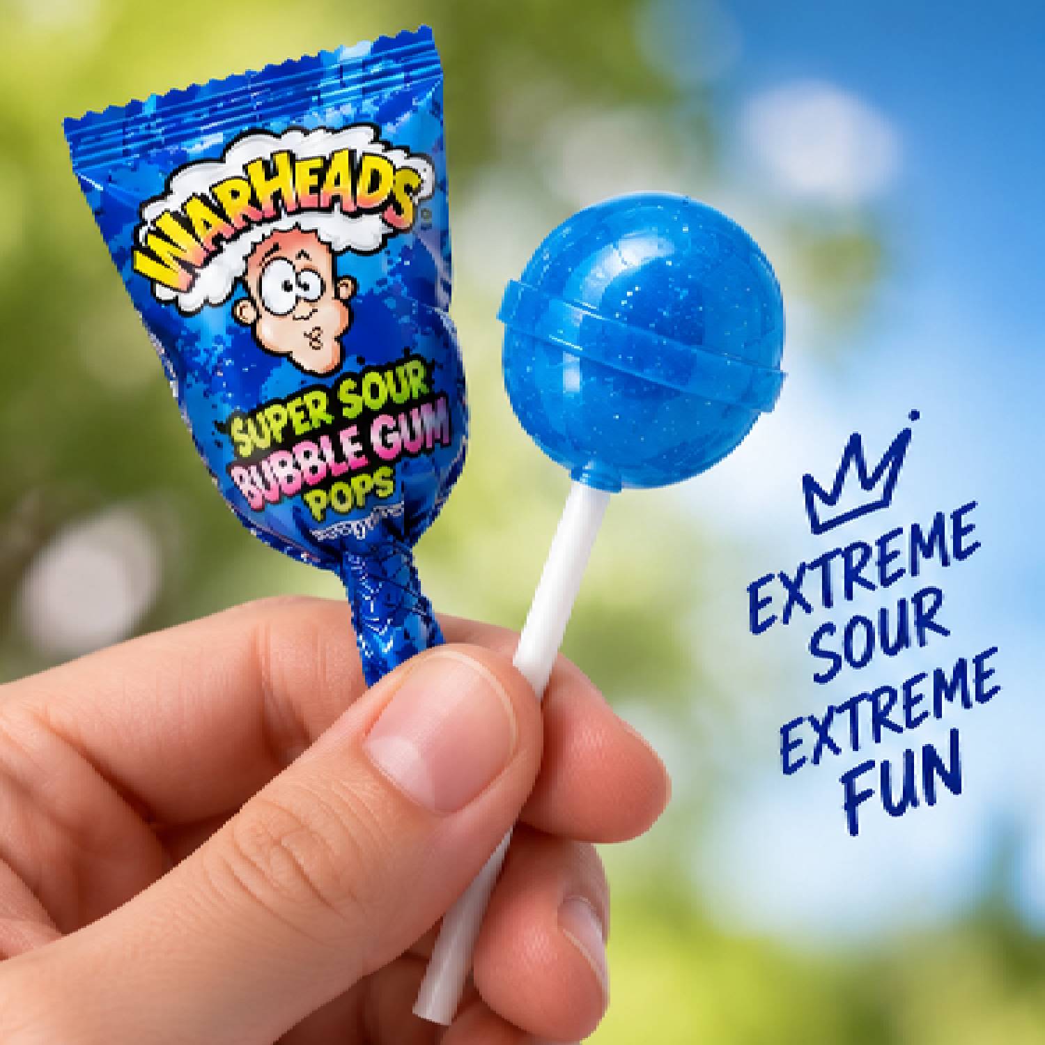 Pirulito Warheads Super Sour Blue Raspberry 105g foto 8