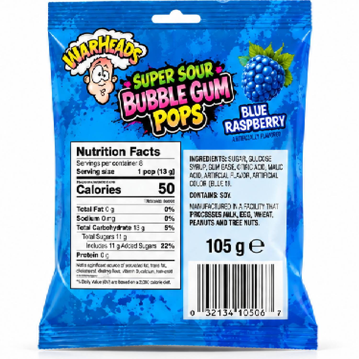 Pirulito Warheads Super Sour Blue Raspberry 105g foto 9