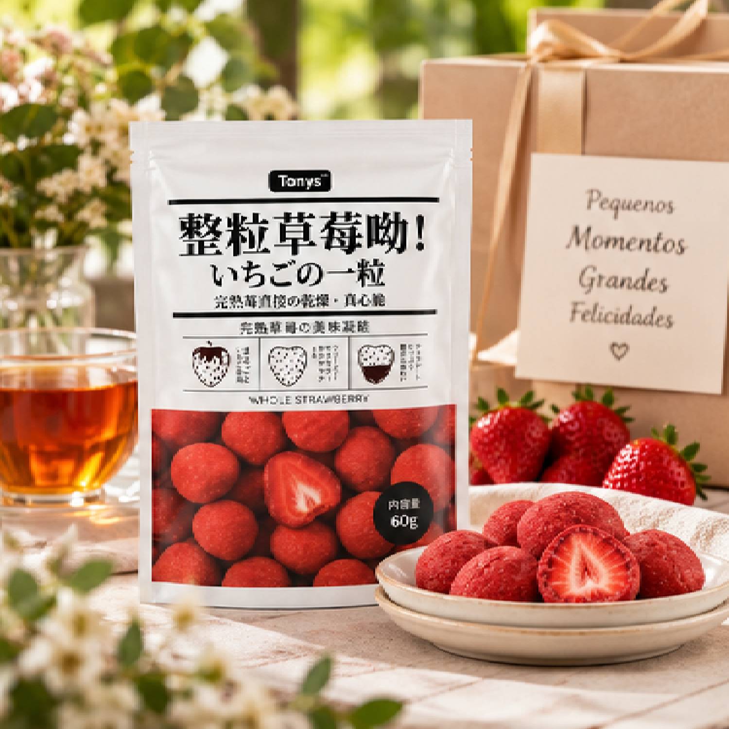 Morango Inteiro Liofilizado com Chocolate Tonys 60g foto 4