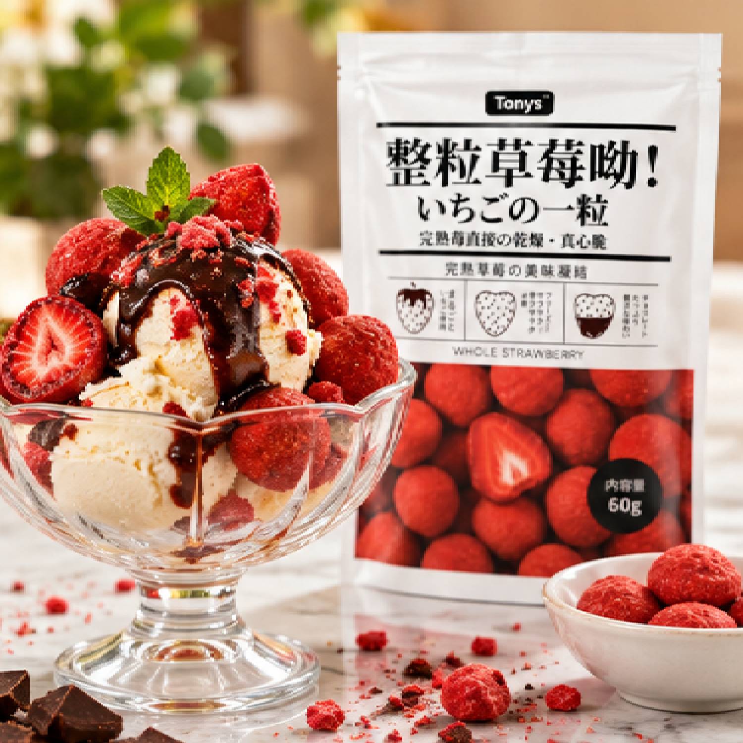Morango Inteiro Liofilizado com Chocolate Tonys 60g foto 5