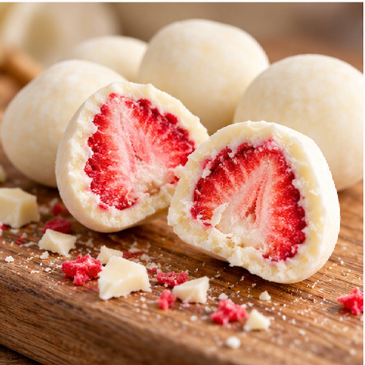 Morango Inteiro Liofilizado c/ Chocolate Branco Tonys 60g foto 5