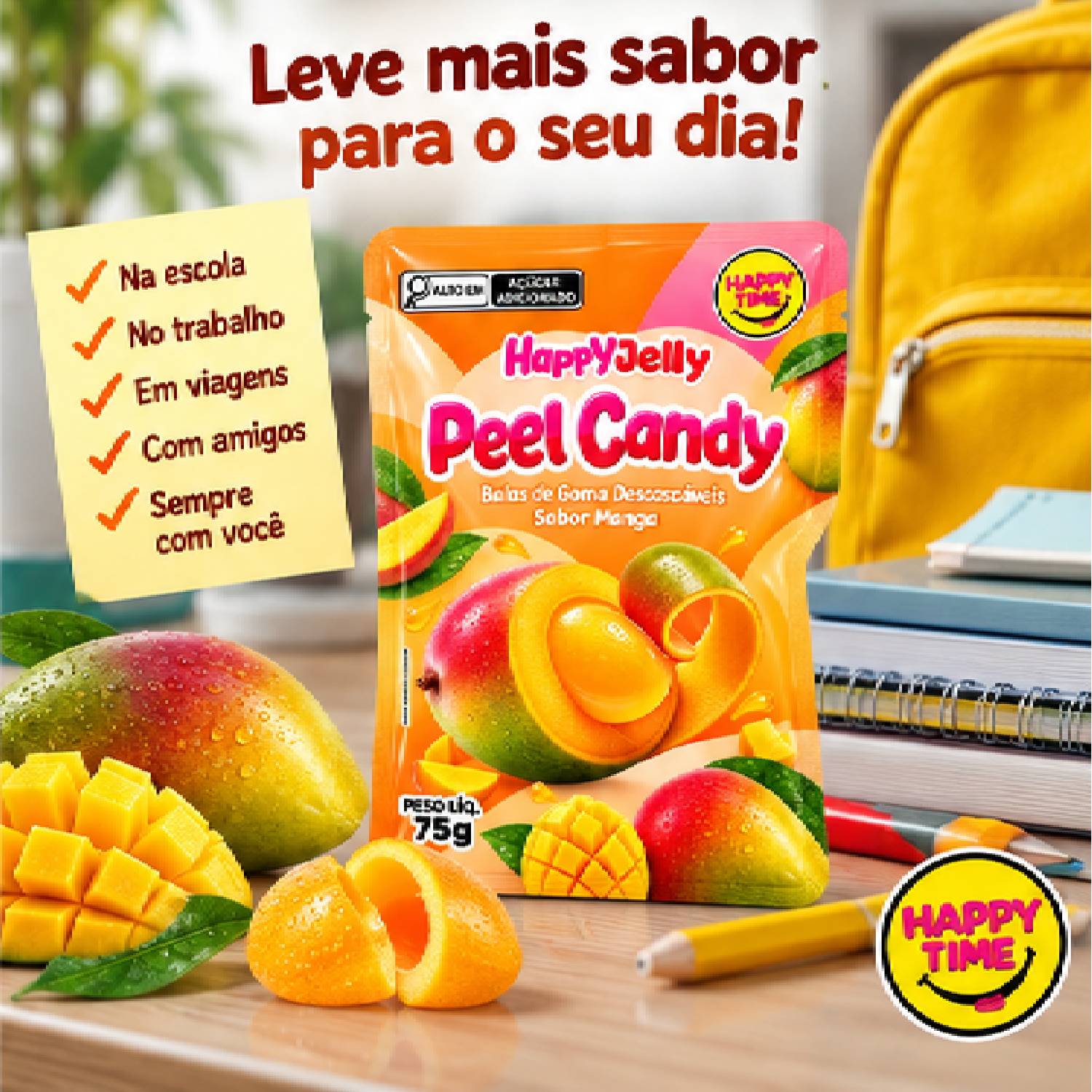 Bala Peel Candy Manga 75g (Bala Descascável de Manga) foto 8