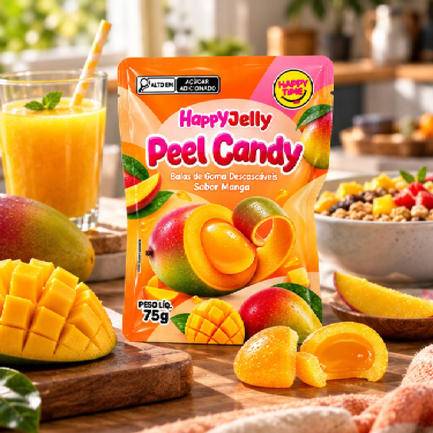 Bala Peel Candy Manga 75g (Bala Descascável de Manga) foto 9