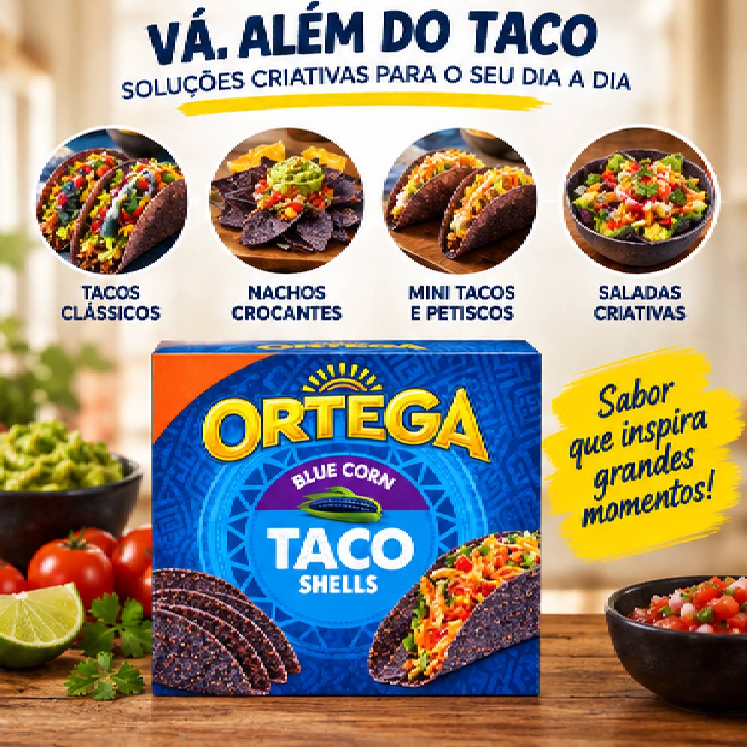 Taco Shells Ortega Milho Azul 12 Unidades 138g foto 3
