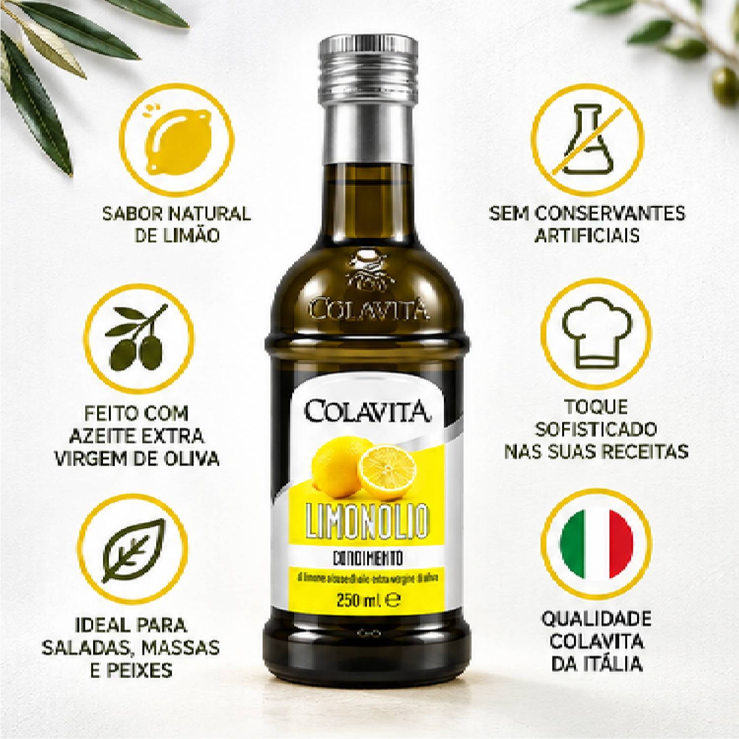 Azeite Extra Virgem com Limão Colavita Limonolio 250ml foto 4