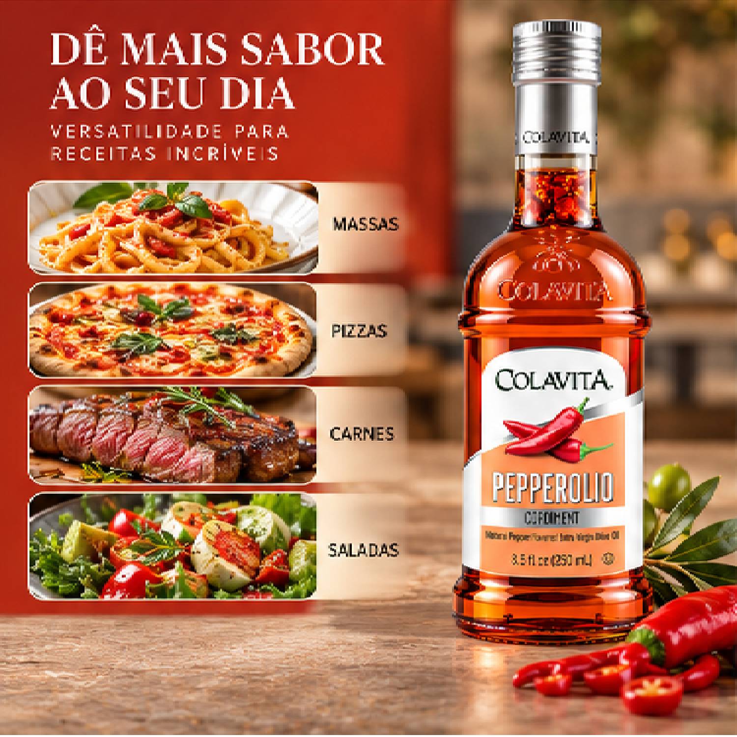 Azeite Extra Virgem com Pimenta Colavita Pepperolio 250ml foto 5