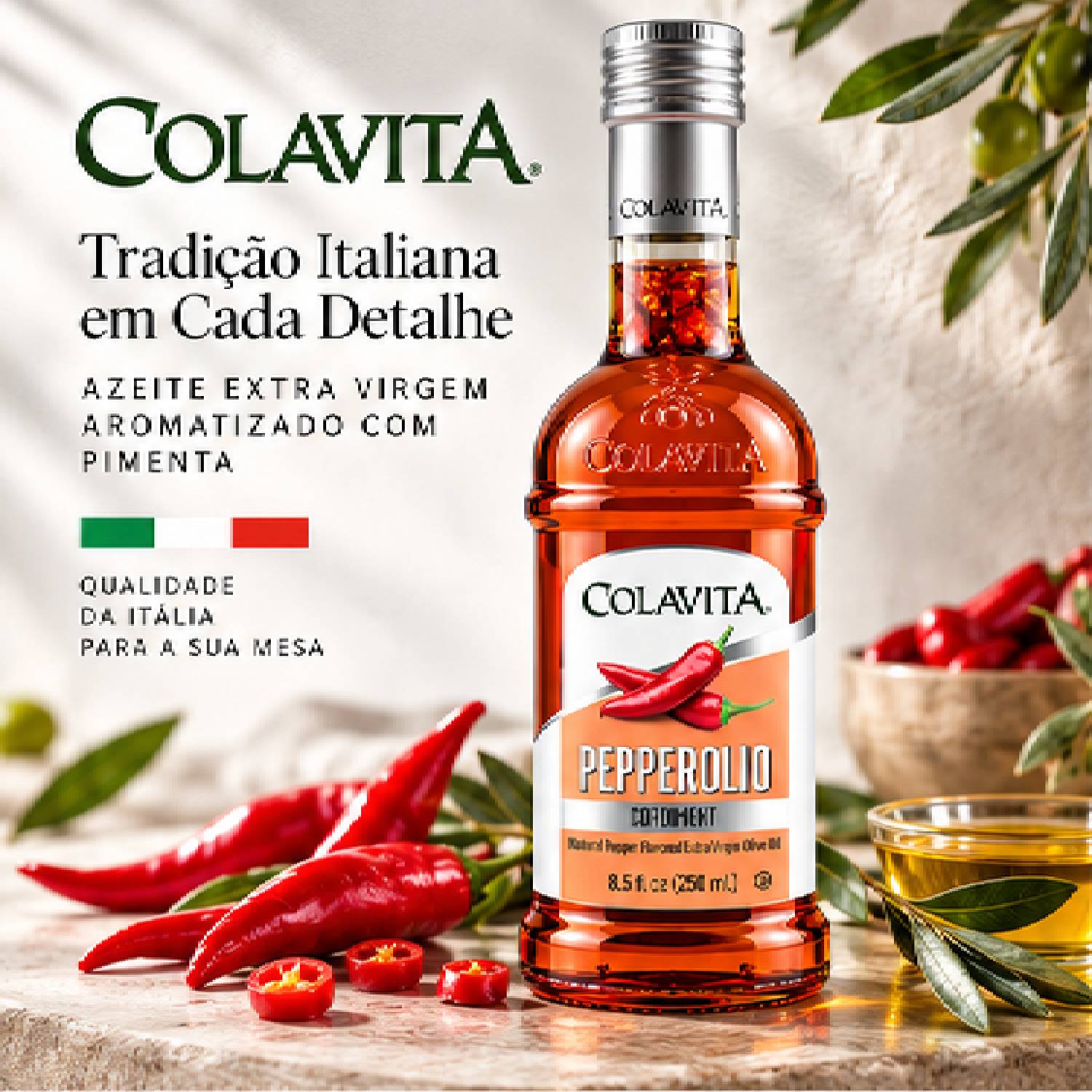 Azeite Extra Virgem com Pimenta Colavita Pepperolio 250ml foto 6