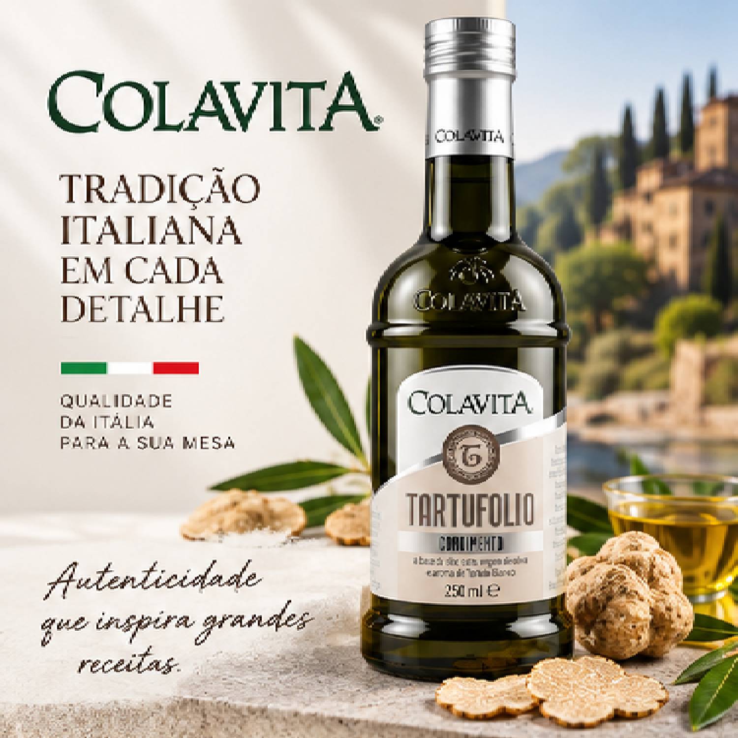 Azeite Extra Virgem com Trufas Colavita Truffolio 250ml foto 4