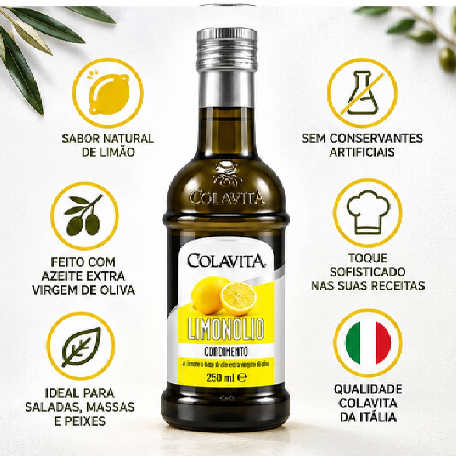 Kit 3 Azeite Colavita Truffolio, Limonolio, Pepperolio 250ml foto 4
