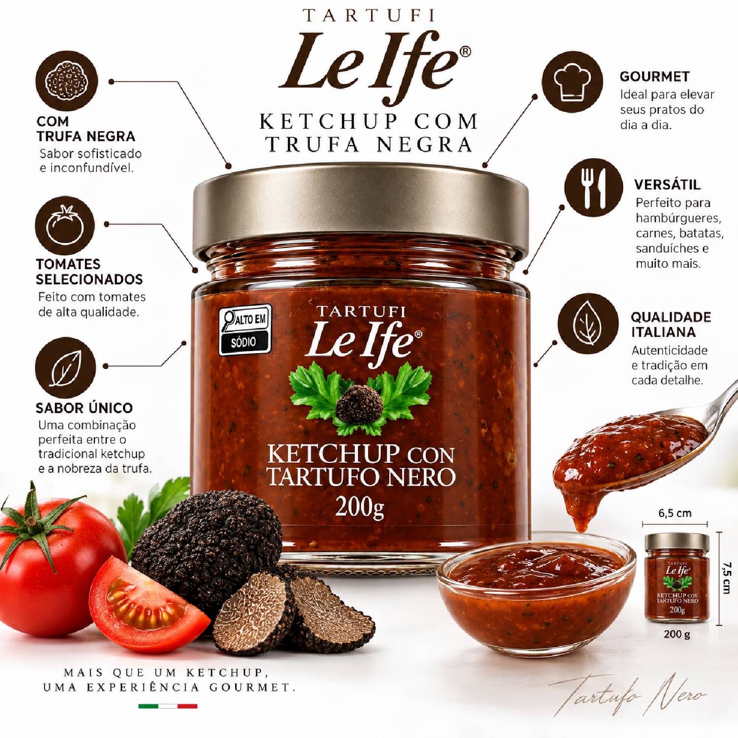 Ketchup com Trufa Negra Italiana Le Ife 180g Gourmet foto 4