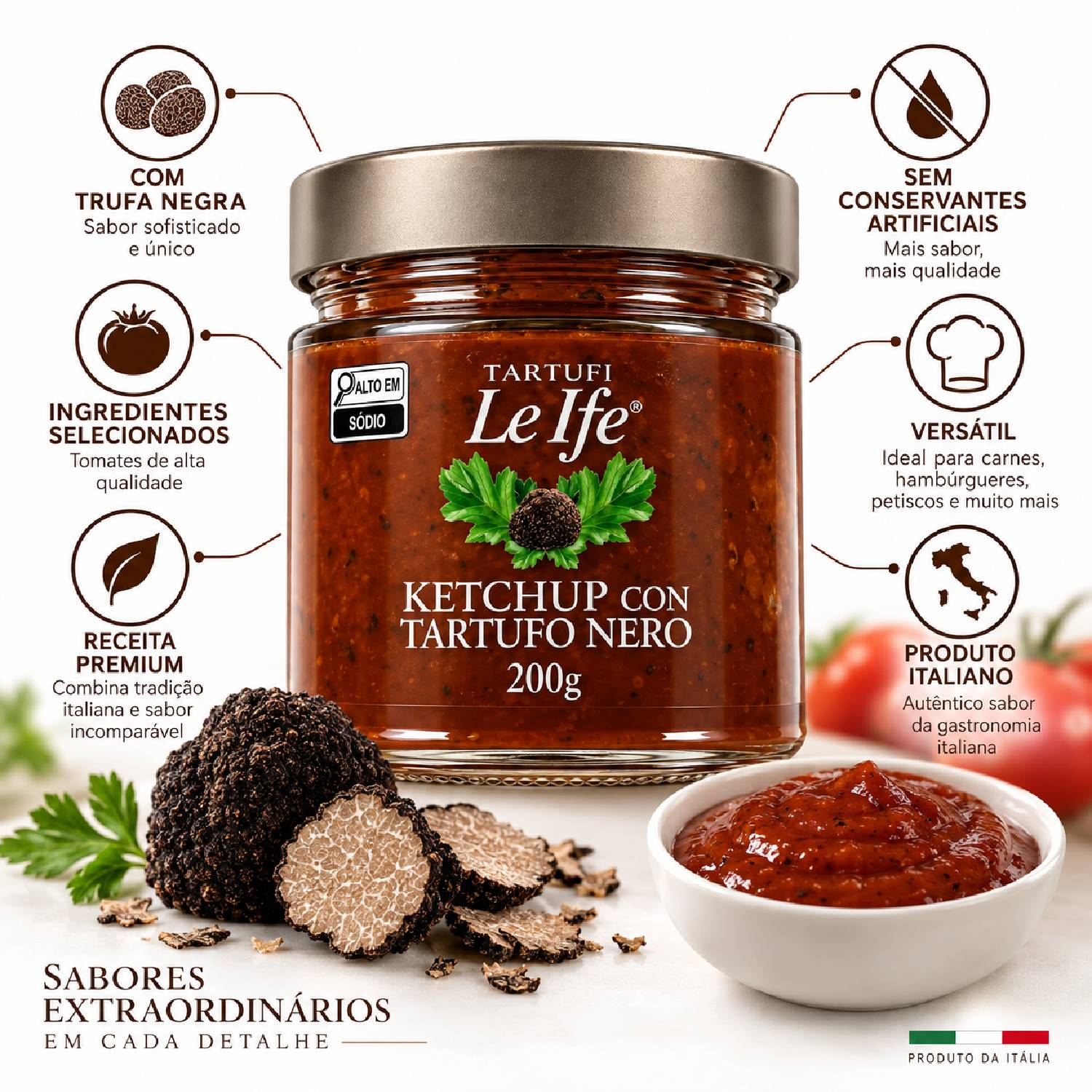 Ketchup com Trufa Negra Italiana Le Ife 180g Gourmet foto 6