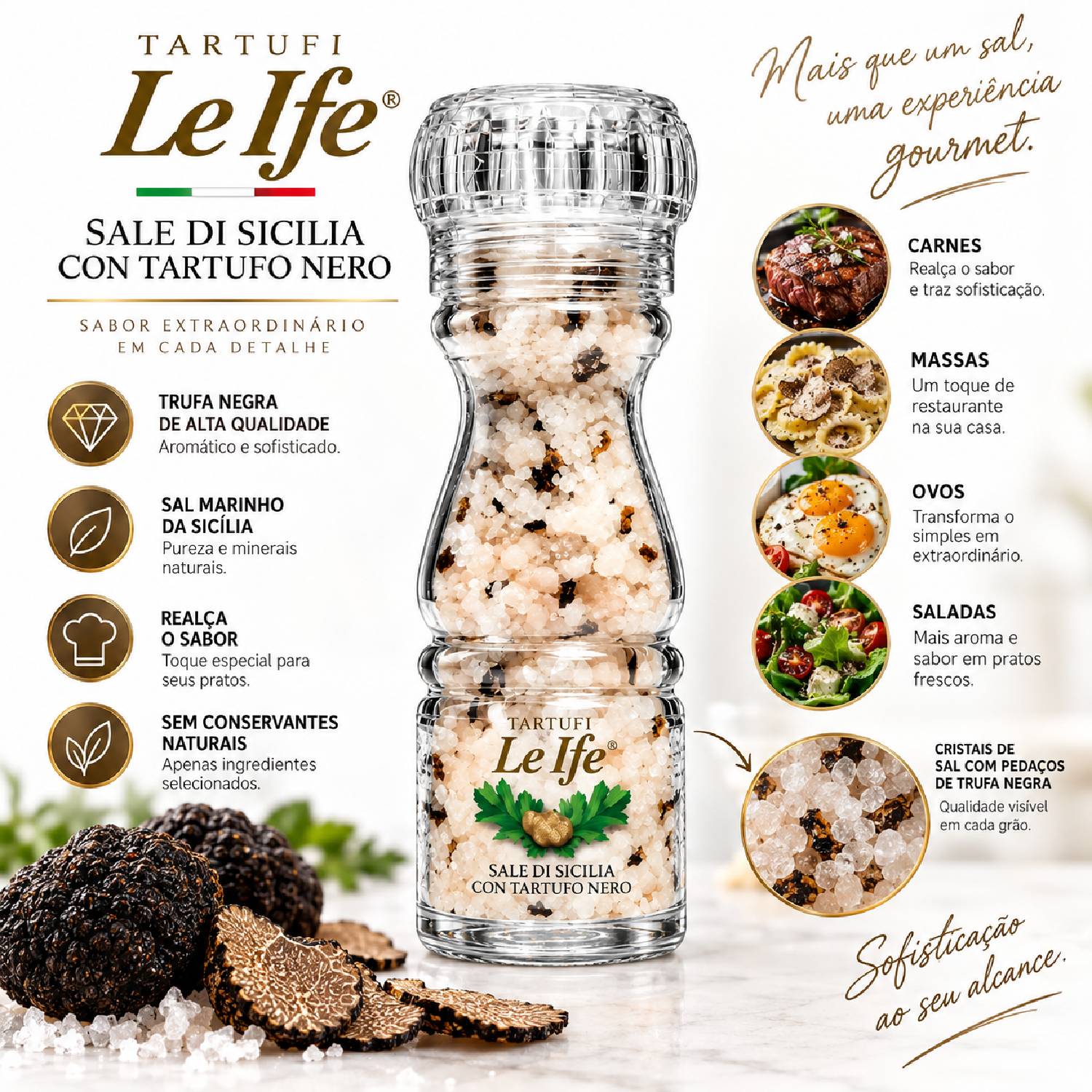 Sal da Sicilia com Tartufo Negro c/ Moedor LE IFE 100g foto 8