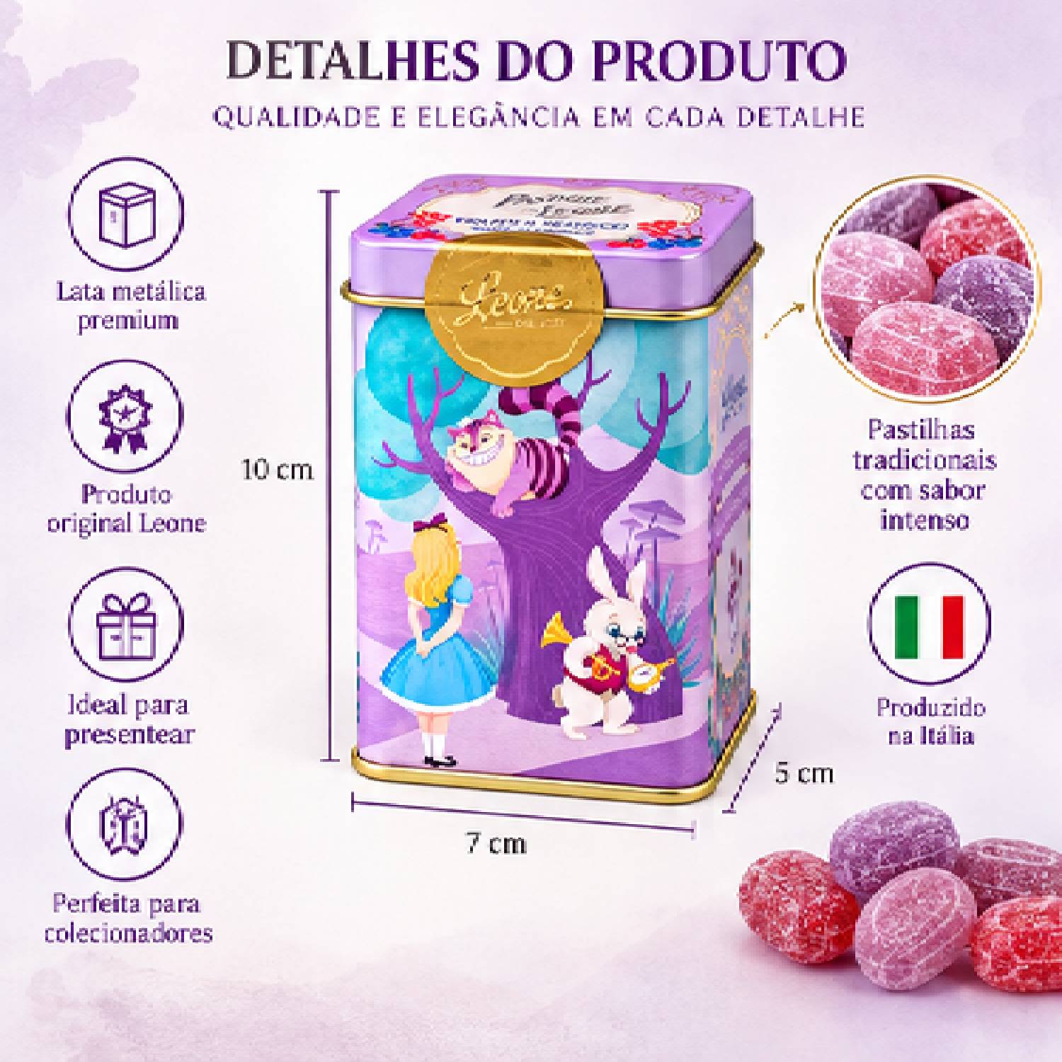 Pastilha Leone Coleção Era uma Vez Fr Vermelhas Alice 30g foto 2